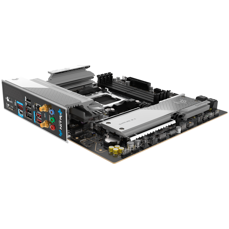 SAPPHIRE AMD B850M AM5 NITRO+ Ryzen R9/R7/R5, 4x DDR5 8000MHz, PCIE 5, 1x M.2 Gen5, 1x M.2 Gen4, LAN 2.5 Gbps, WIFI6, USB, MATX