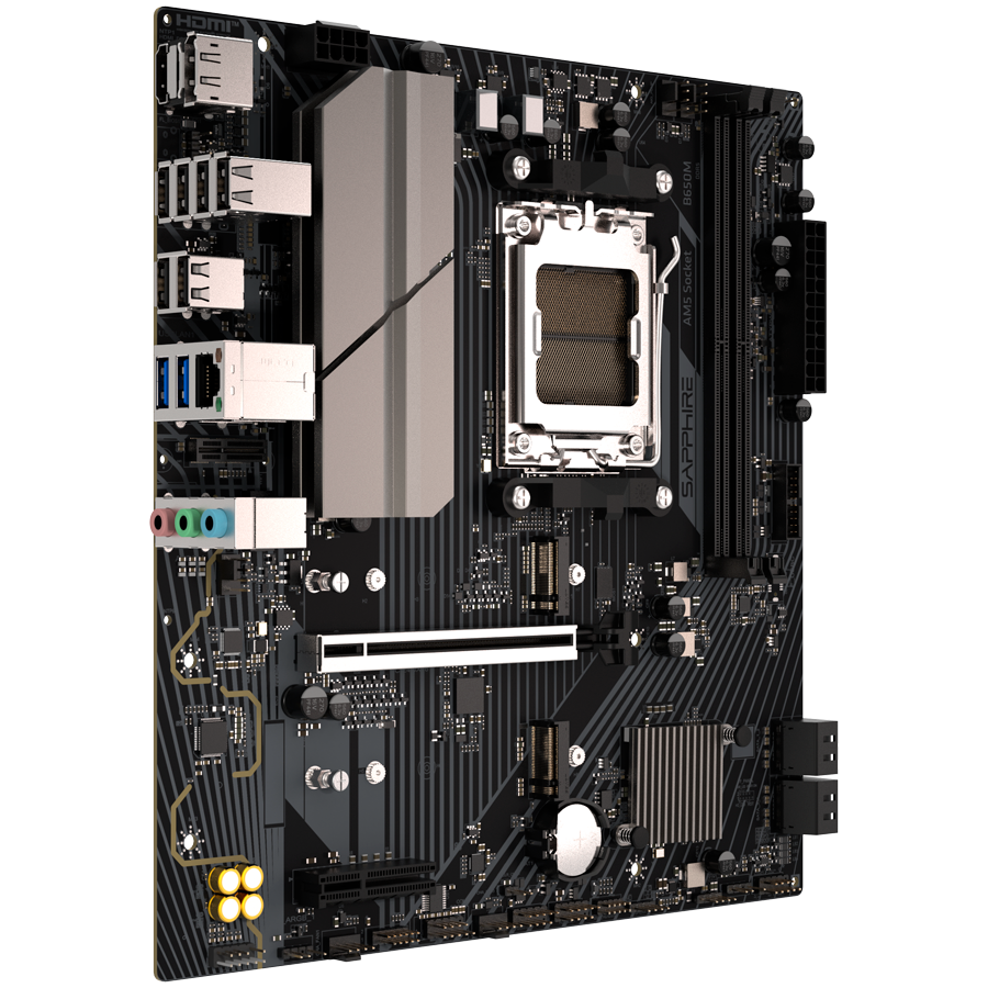 SAPPHIRE B650M-E, 1XDP, 1XHDMI, 2XU3, 6XU2, 2XM2, 4XSATA, M-ATX FULL