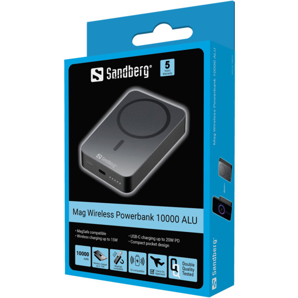 Sandberg Powerbank Sandberg Mag 420-97 10000mAh Wireless ALU