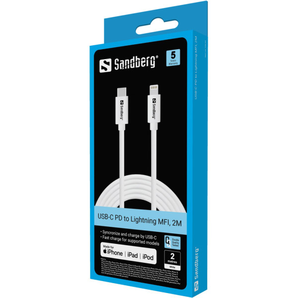 Sandberg Kabl Sandberg 136-59 USB-C PD na Lightning MFI, 2M