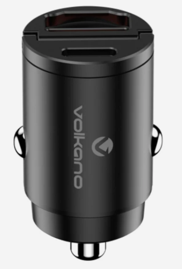 Razno USB auto punjač Volkano Obscurix Series VK-8007-BK 30W USB-A + USB-C