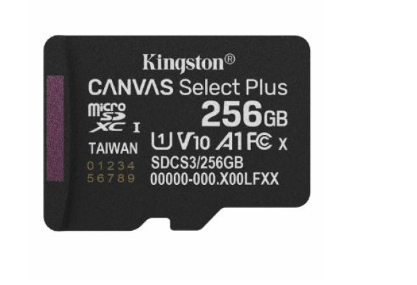 KINGSTON Memory Card microSD 256 GB UHS U1 100 MBs 85 MBs SDCS3 256 GBSP