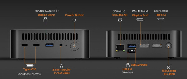 BLACKVIEW MP100 AMD R7 7430U 16GB 512GB 1xHDMI 1xDP RJ45 BT WiFI