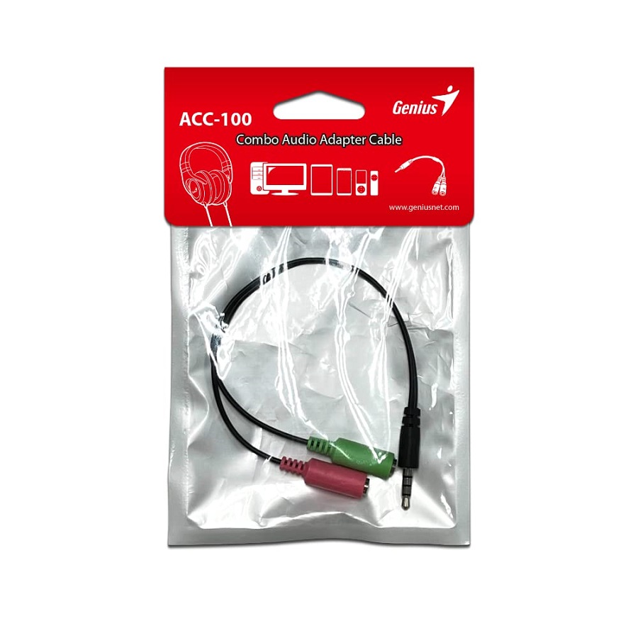 Genius ACC-100, Audio Adapter za Slušalice i Mikrofone  Screen diagonal:
