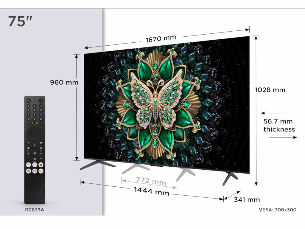 TCL 75C6K 75", MiniLED-QLED, 4K UHD Smart TV