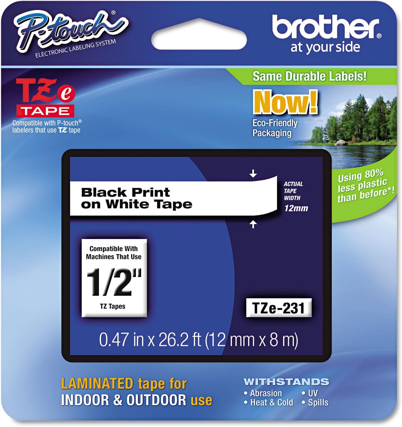 BROTHER Lam traka 12 mm crno belo TZE231CIV