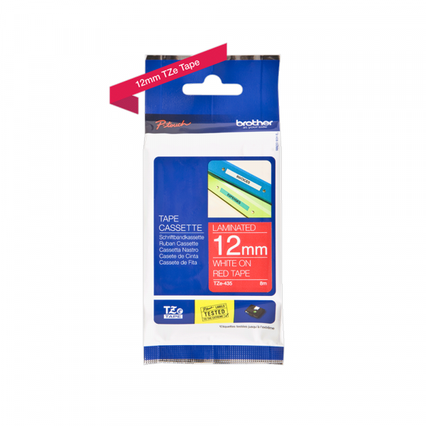 BROTHER Lam traka 12 mm belo crveno TZE435