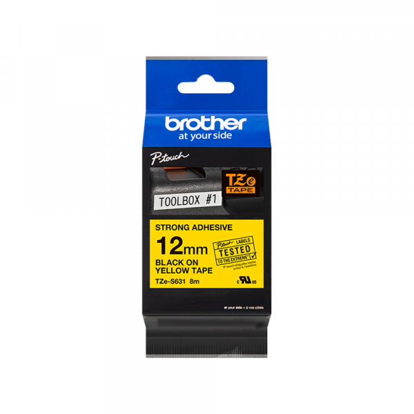 BROTHER Lam traka12 mm crno žuto STRONG TZES631
