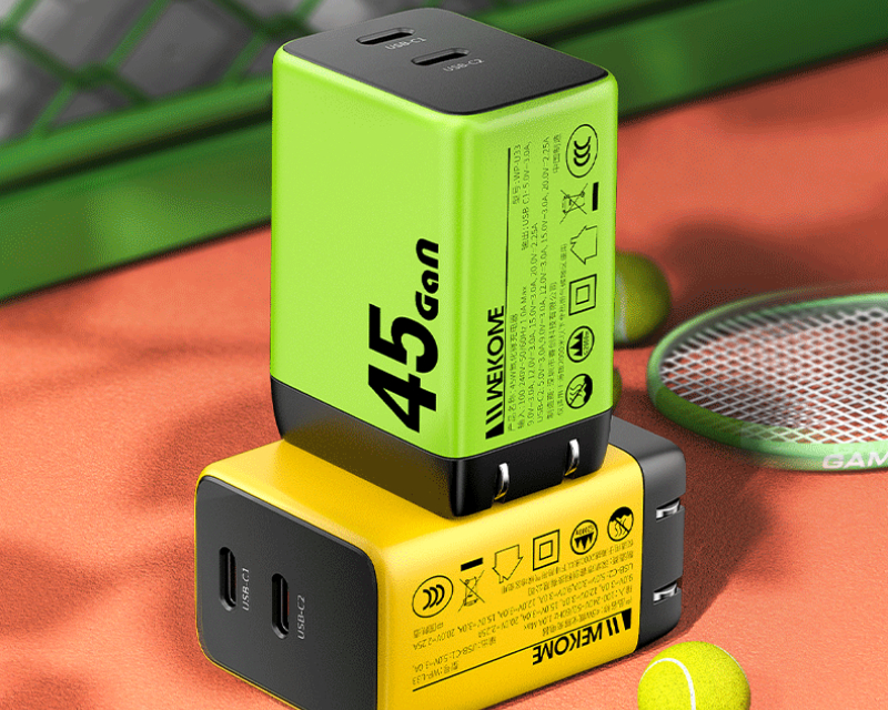 WEKOME Superbrzi Strujni GaN Punjač, 2-porta USB (2 x 3.1 tipC) 45W, žuti WP-U33