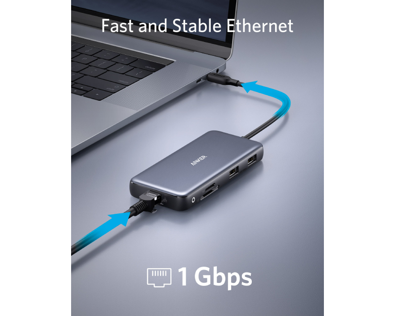 ANKER USB-C Data Hub 8u1 10Gbps crni