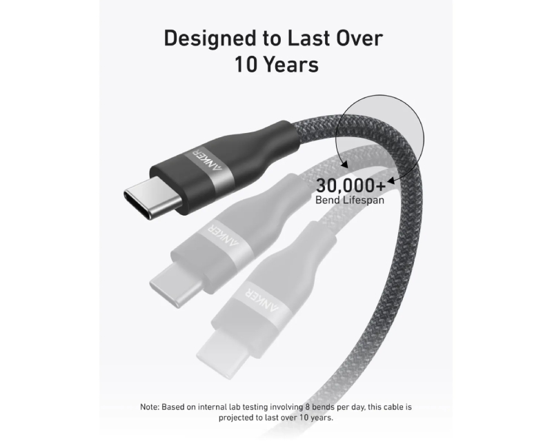 ANKER USB tip-C kabl M/M 0.9m, za Super brzo punjenje 240W/480Mbps, pleteni, crni