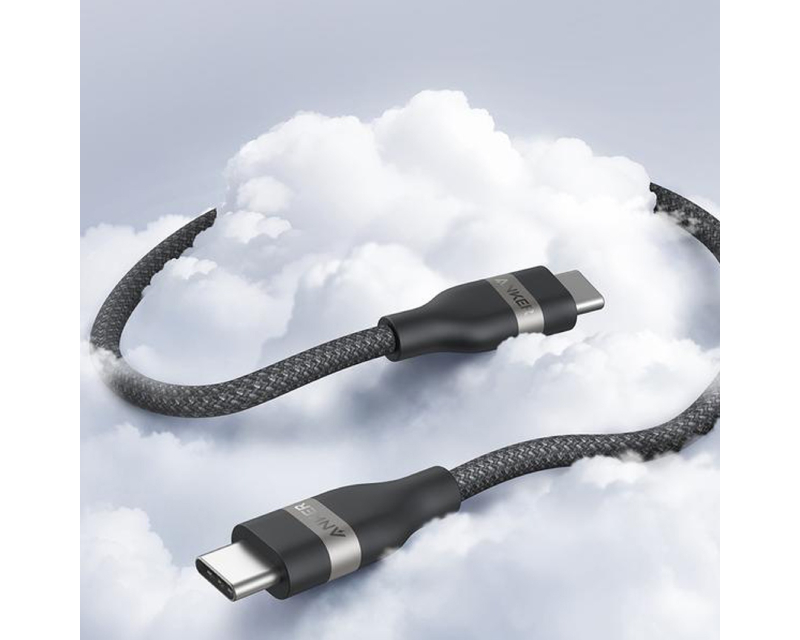 ANKER USB tip-C kabl M/M 0.9m, za Super brzo punjenje 240W/480Mbps, pleteni, crni