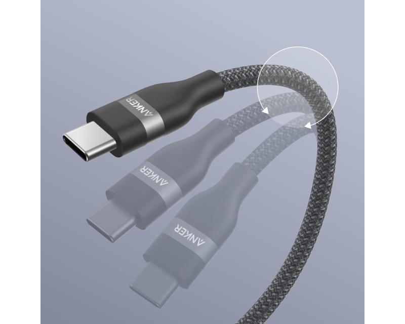 ANKER USB tip-C kabl M/M 0.9m, za Super brzo punjenje 240W/480Mbps, pleteni, crni