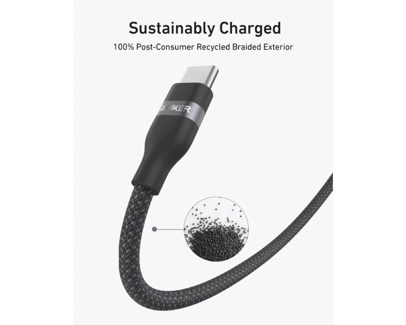 ANKER USB tip-C kabl M/M 0.9m, za Super brzo punjenje 240W/480Mbps, pleteni, crni