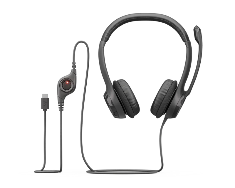 Logitech H390 Stereo USB-C slušalice sa mikrofonom crne