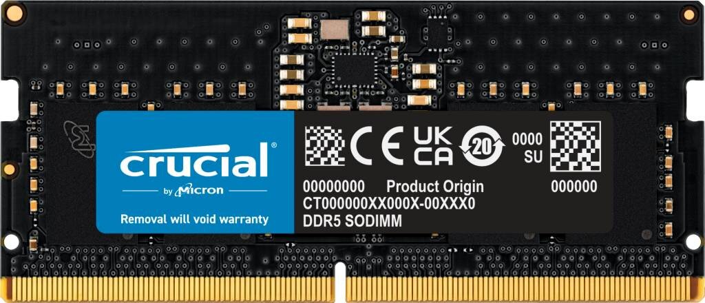 CRUCIAL DDR5 8 GB SO DIMM 5600 MHz PC5 5600B Micron Bulk MTC4C10163S1SC56BD1