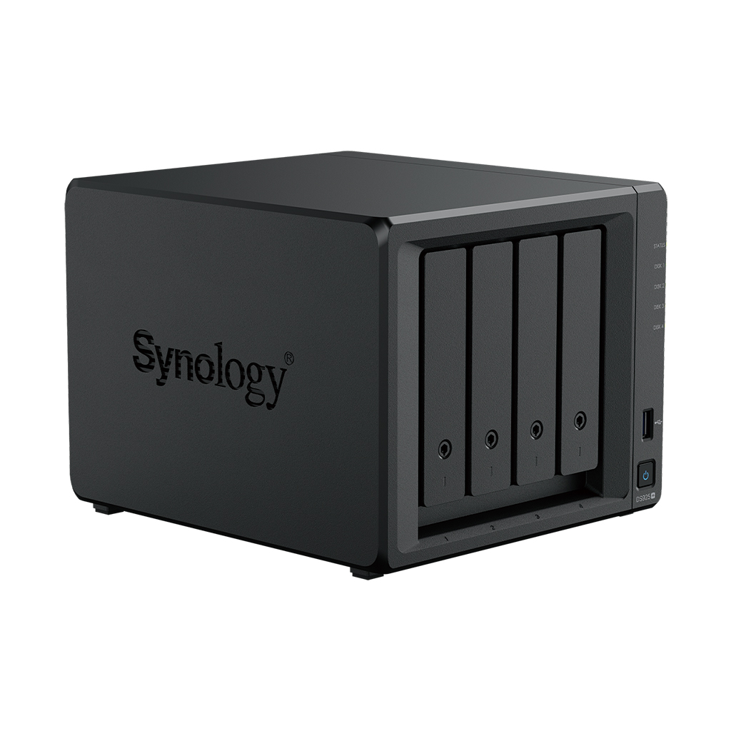 Synology DS925+ 4‑Bay NAS DiskStation (HDD/SSD, 2.5GbE, Ryzen V1500B)