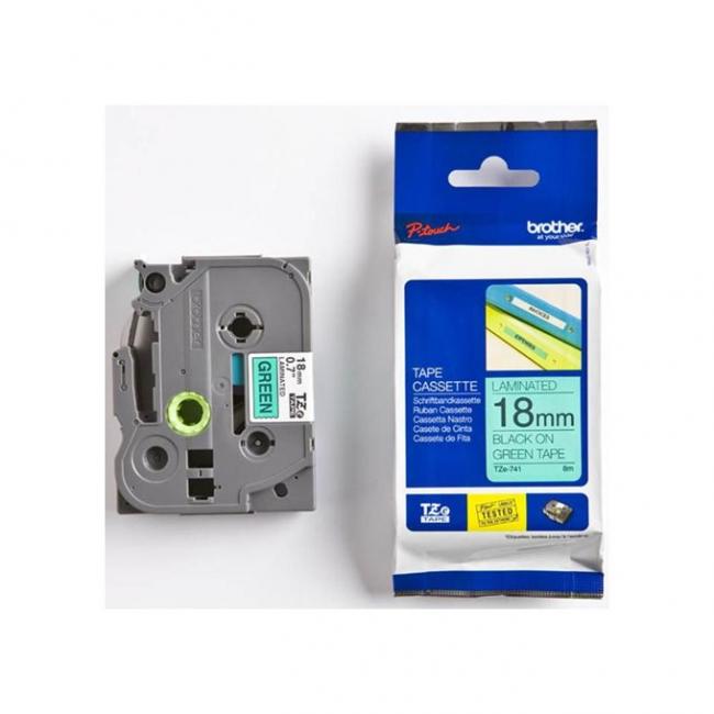 BROTHER Lam traka 18 mm crno zeleno TZE741