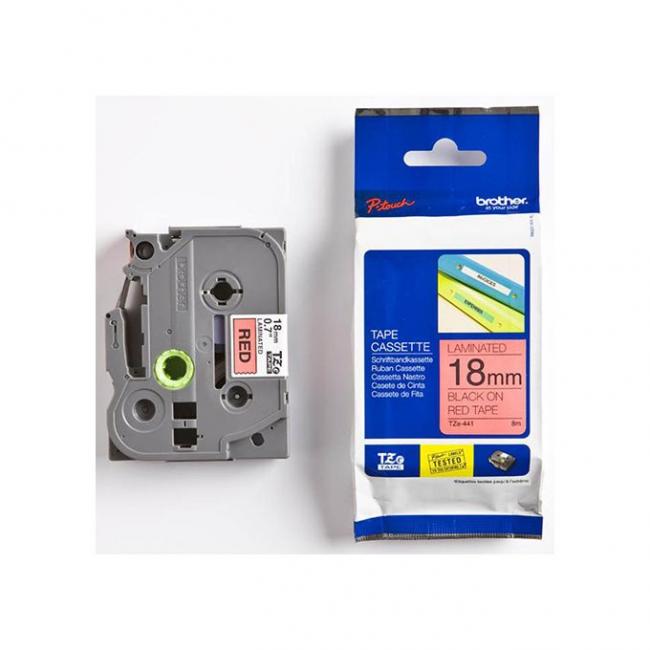 BROTHER Lam traka 18 mm crno crveno TZE441