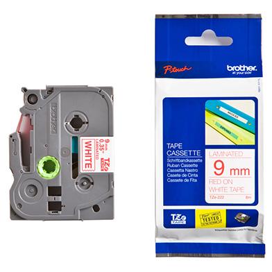 BROTHER Lam traka 9 mm crveno belo TZE222