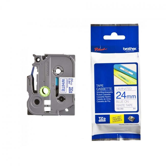 BROTHER Lam traka 24 mm plavo belo TZE253