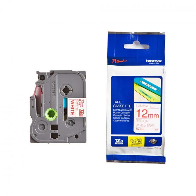 BROTHER Lam traka 12 mm crveno belo TZE232