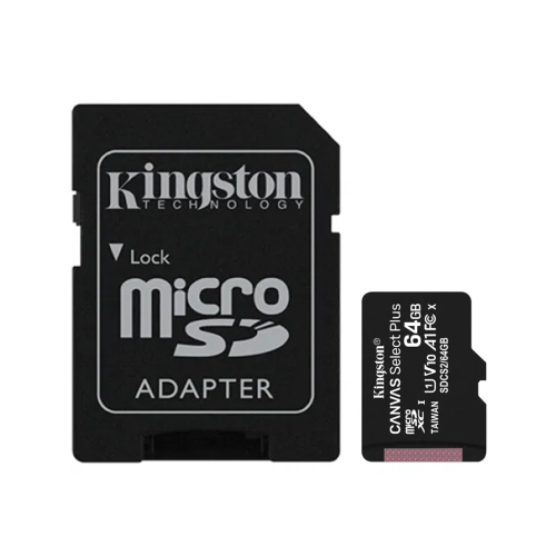 KINGSTON MicroSD 64 GB Canvas Select Plus Class 10 V10 A1 Read up to 100 MBs SDCS3 64 GB