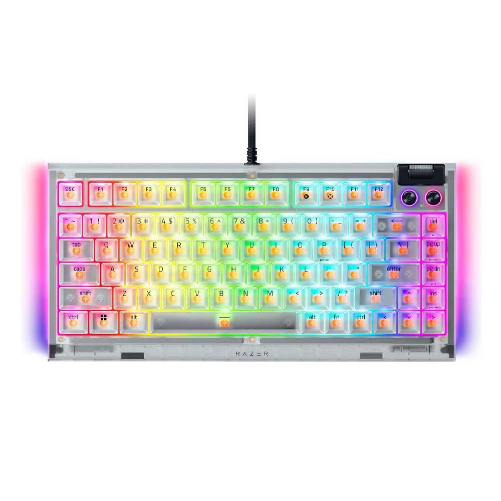 RAZER BlackWidow V4 75% - Hot-swappable Mechanical Gaming Keyboard - Phantom White Edition - US Layout
