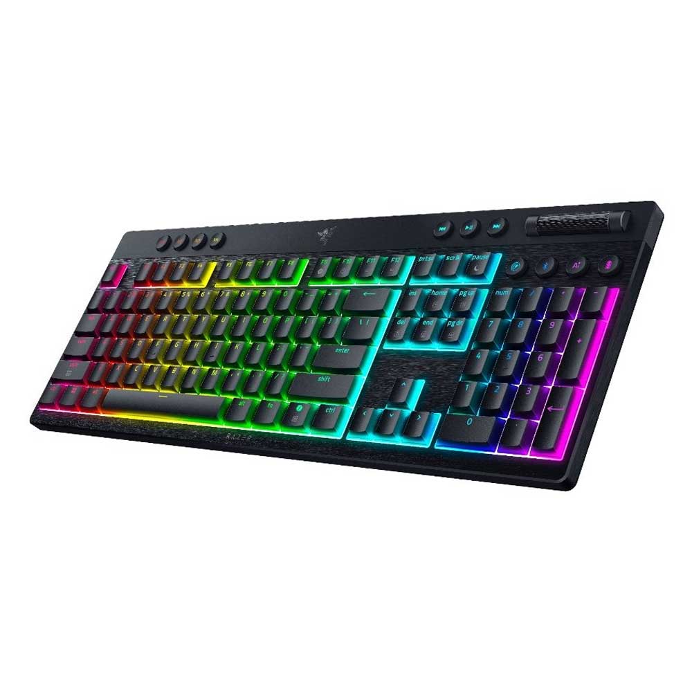 RAZER BlackWidow V4 Low-profile HyperSpeed - Wireless Mechanical Gaming Keyboard (Green Clicky Switch)