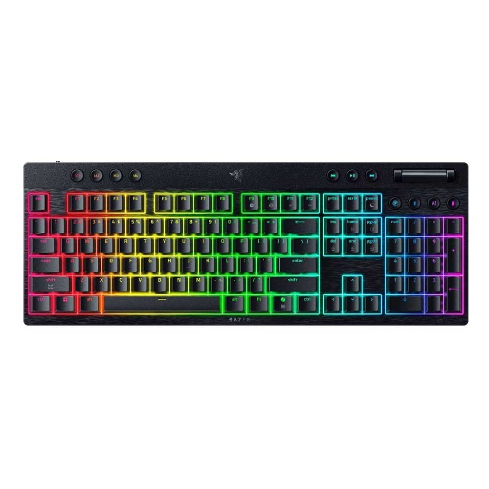 RAZER BlackWidow V4 Low-profile HyperSpeed - Wireless Mechanical Gaming Keyboard (Green Clicky Switch)