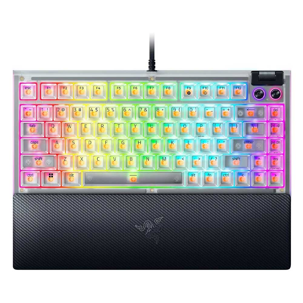 RAZER BlackWidow V4 75% - Hot-swappable Mechanical Gaming Keyboard - Phantom White Edition - US Layout