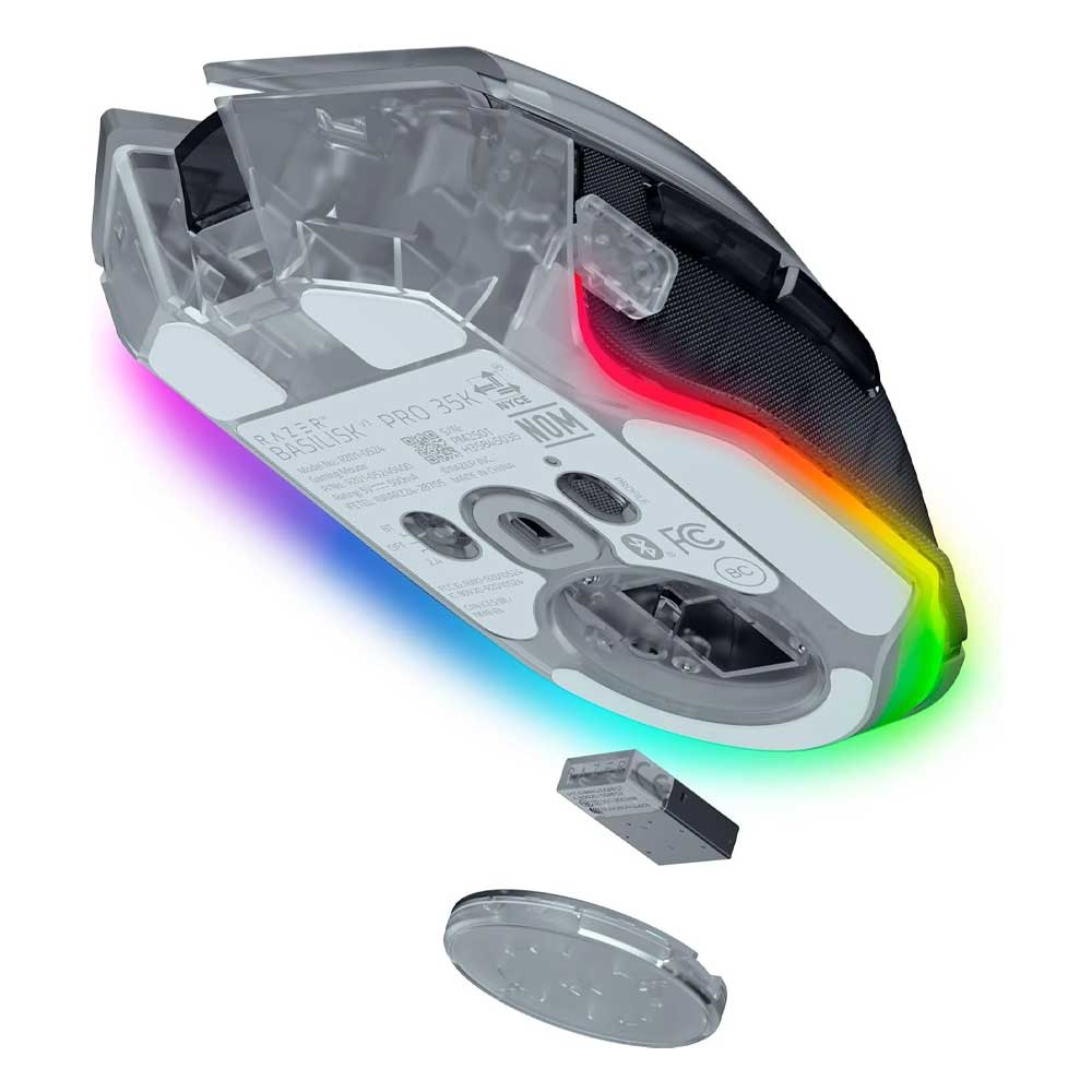 RAZER Basilisk V3 Pro 35K - Ergonomic Wireless Gaming Mouse - Phantom White Edition