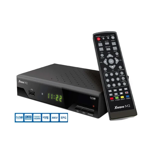 XWave Set Top BOX Xwave M2 DVB-T2 LED/scart/HDMI/RF in-out/USB/media player/metalno kućište
