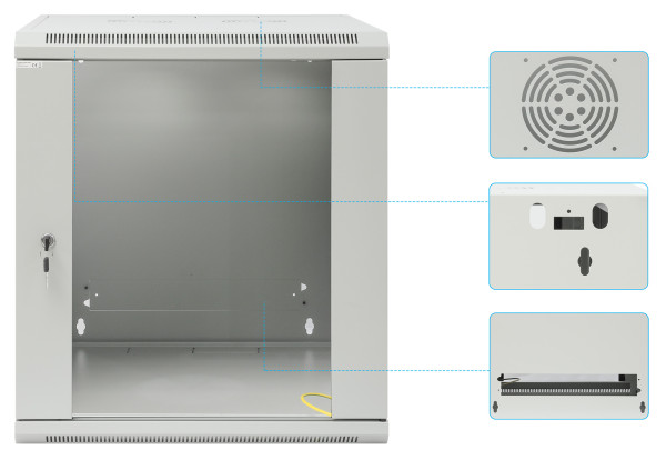 Intellinet Rack orman Intellinet 711890 19"/12U 570x600x635/staklena vrata/bravica