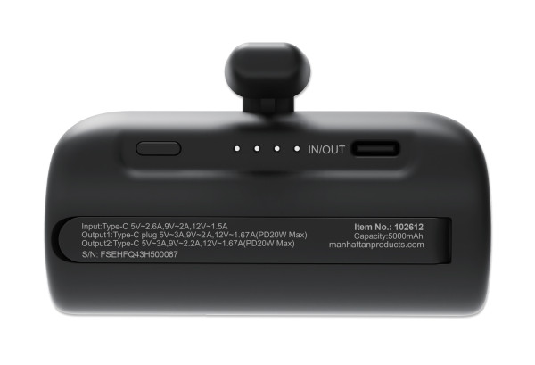 Manhattan Powerbank Manhattan 102612 5000mAh 20W/Black/USB-C