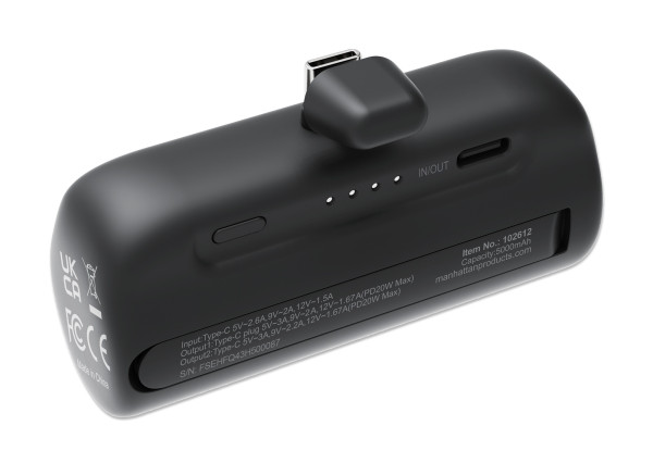 Manhattan Powerbank Manhattan 102612 5000mAh 20W/Black/USB-C