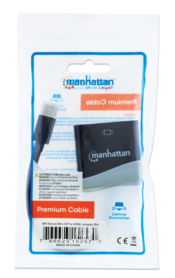 Manhattan Adapter Manhattan 152570 Active Mini DisplayPort na HDMI 4K@60Hz