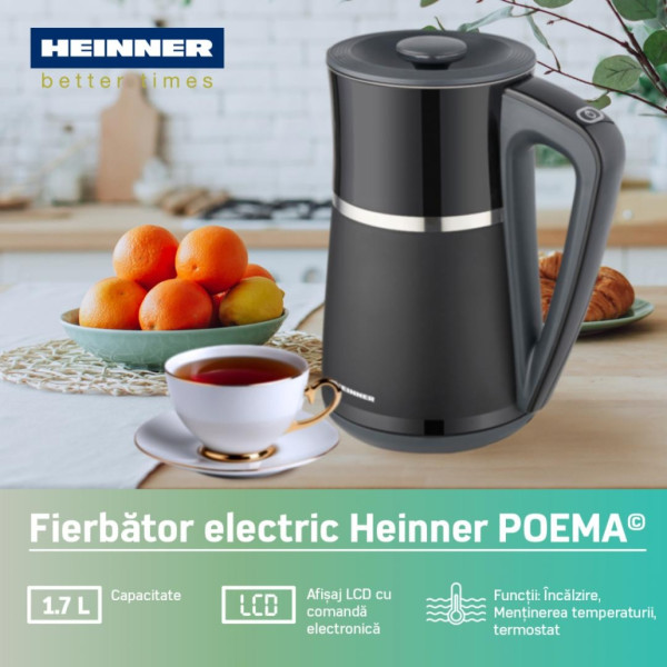 Heinner Električno kuvalo HEINNER HEK-D22002WBK 1,7l/displej