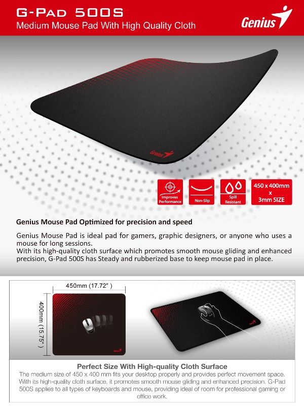 Genius Mouse Pad G-Pad 500S BLK