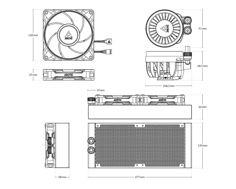 Arctic Liquid Freezer III Pro 240 A-RGB White vodeno hlađenje belo (ACFRE00186A)