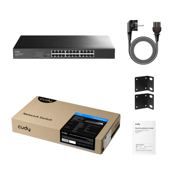 CUDY Svič 10/100/1000 24-port Cudy GS1024E Rackmount Light Managed