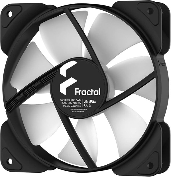 Fractal Design Ventilator 120mm Fractal Design Aspect 12 RGB PWM Black Frame, FD-F-AS1-1205