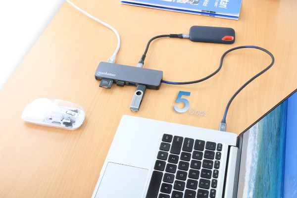 Docking station Manhattan 190459 9in1 USB-C - 1xHDMI/5xUSB/LAN/CR/PD 100W