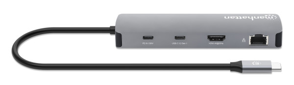 Docking station Manhattan 190459 9in1 USB-C - 1xHDMI/5xUSB/LAN/CR/PD 100W