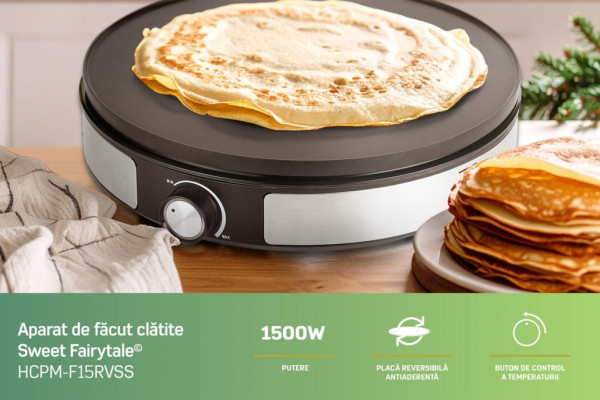 Heinner Aparat za palačinke HEINNER HCPM-F15RVSS 1500W/2 u 1