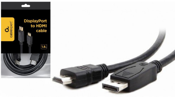 Gembird MONITOR Cable, DisplayPort/HDMI M/M, 1.8m, CC-DP-HDMI-6