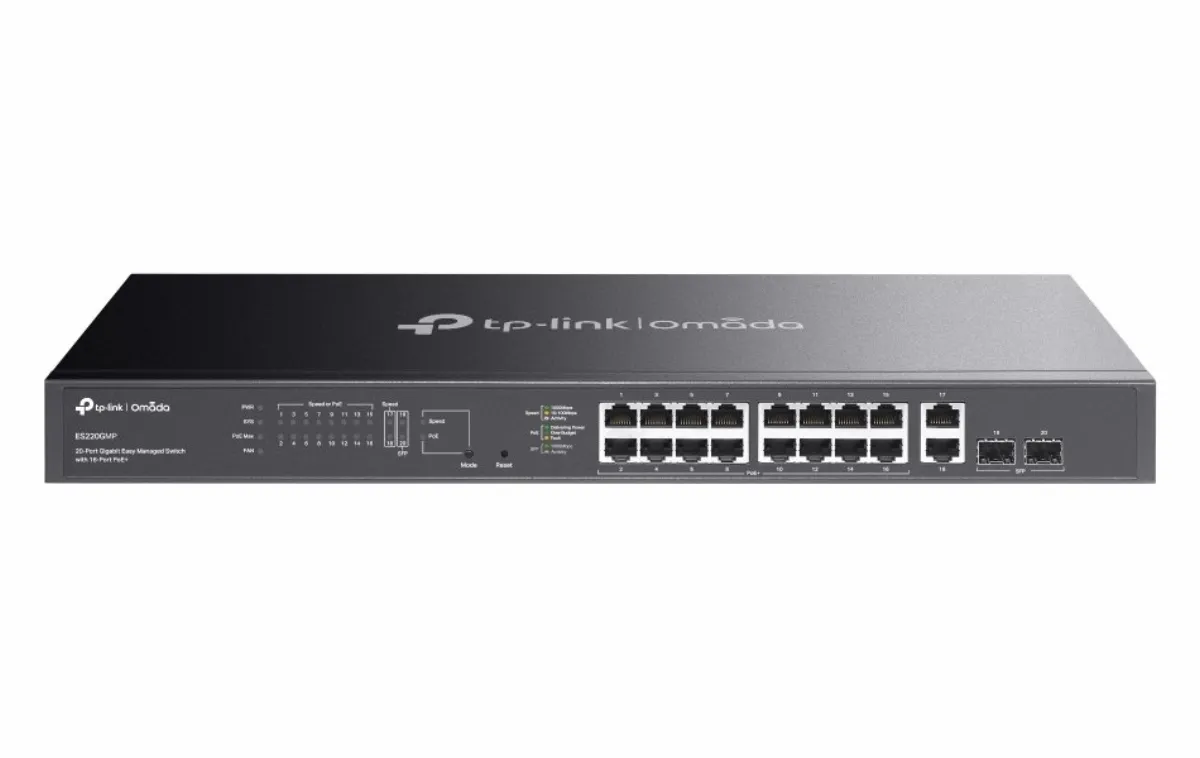 ES220GMP(UN) Omada 20-Port Gigabit Easy upravljivi Switch sa16-Port PoE+