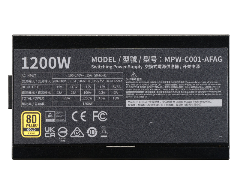 COOLER MASTER Elite Gold 1200W napajanje (MPW-C001-AFAG-BEU) 5Y