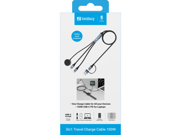 Sandberg Kabl Sandberg 3u1 441-69 2xUSB-C/Mag Safe/100W