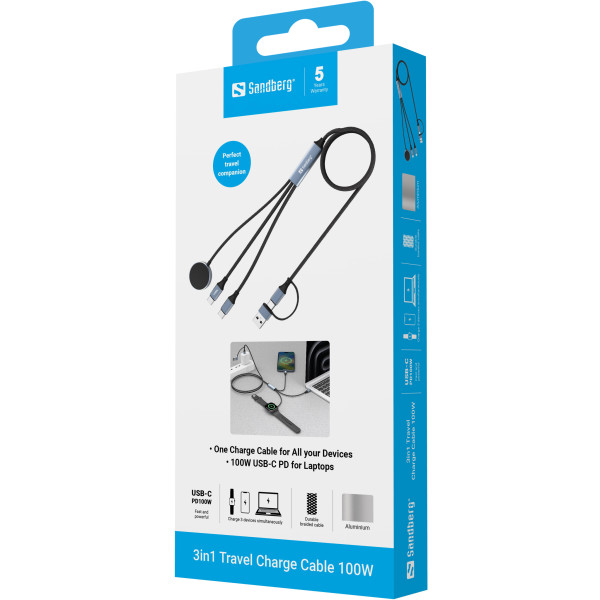 Sandberg Kabl Sandberg 3u1 441-69 2xUSB-C/Mag Safe/100W